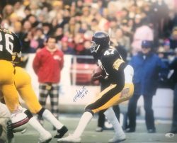 Autographed MEL BLOUNT "HOF 89" 16x20 Pittsburgh Steelers Photo JSA