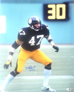 Autographed MEL BLOUNT "HOF 89" 16x20 Pittsburgh Steelers Photo JSA