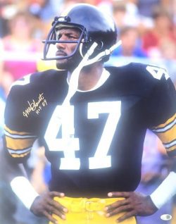 Autographed MEL BLOUNT "HOF 89" 16x20 Pittsburgh Steelers Photo JSA