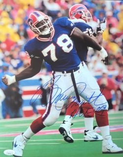 Autographed BRUCE SMITH "HOF 09" Buffalo Bills 11x14 Photo with JSA COA