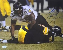 Autographed TERRELL SUGGS 11X14 Baltimore Ravens Photo with JSA COA