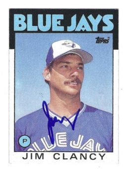 Autographed JIM CLANCY Toronto Blue Jays 1986 Topps Card