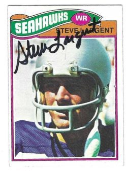 Autographed STEVE LARGENT Seattle Seahawks 1977 Topps Card #177