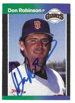 Autographed DON ROBINSON San Francisco Giants 1989 Donruss Card