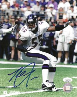 Autographed TERRELL SUGGS 8x10 Baltimore Ravens Photo with JSA COA