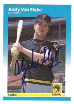 Autographed ANDY VAN SLYKE Pittsburgh Pirates 1987 Fleer Card