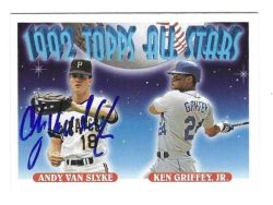 Autographed ANDY VAN SLYKE Pittsburgh Pirates 1993 Topps Card