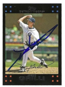 Autographed JASON GRILLI Detroit Tigers 2007 Topps Card