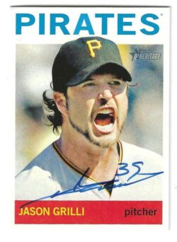 Autographed JASON GRILLI Pittsburgh Pirates 2013 Topps Heritage Card