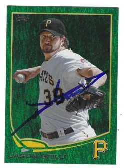 Autographed JASON GRILLI Pittsburgh Pirates 2013 Topps Emerald Card