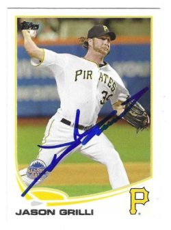 Autographed JASON GRILLI Pittsburgh Pirates 2013 Topps Card