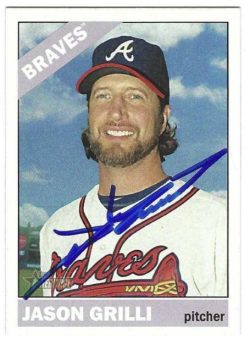 Autographed JASON GRILLI Atlanta Braves 2015 Topps Heritage Card