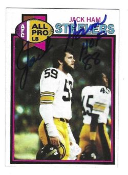 Autographed 1979 Topps JACK HAM "HOF 88" Pittsburgh Steelers card #320