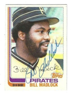 Autographed BILL MADLOCK Pittsburgh Pirates 1982 Topps Card