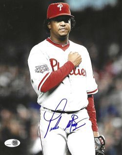 AUTOGRAPHED PEDRO MARTINEZ 8X10 Philadelphia Phillies Photo JSA