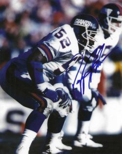 Autographed PEPPER JOHNSON 8X10 New York Giants Photo