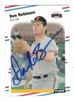 Autographed DON ROBINSON San Francisco Giants 1988 Fleer Card