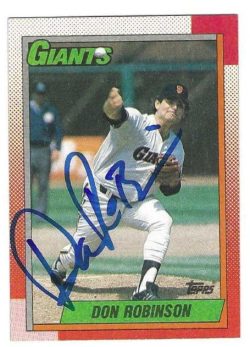 Autographed DON ROBINSON San Francisco Giants 1990 Topps Card