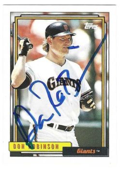 Autographed DON ROBINSON San Francisco Giants 1992 Topps Card