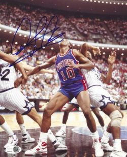 Autographed DENNIS RODMAN 8x10 Detroit Pistons photo JSA