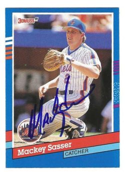 Autographed MACKEY SASSER New York Mets 1991 Donruss Card
