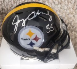 Autographed JERRY OLSAVSKY Pittsburgh Steelers Mini Helmet