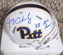 Autographed JERRY OLSAVSKY "88 All American" Pitt Panthers Mini Helmet