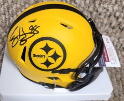 Autographed CASEY HAMPTON Pittsburgh Steelers Mini Helmet JSA