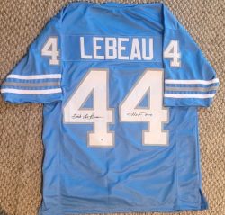 Autographed DICK LEBEAU "HOF 2010" Detroit Custom Jersey - with JSA Witness Hologram