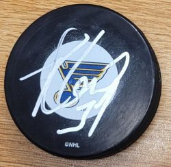 AUTOGRAPHED REED LOW St. Louis Blues Hockey Puck