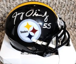 Autographed JERRY OLSAVSKY Pittsburgh Steelers Mini Helmet