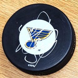 AUTOGRAPHED REED LOW St. Louis Blues Hockey Puck