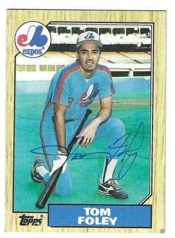 Autographed TOM FOLEY Montreal Expos 1987 Topps Card