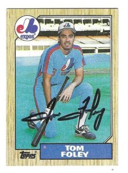 Autographed TOM FOLEY Montreal Expos 1987 Topps Card