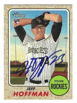 Autographed JEFF HOFFMAN Colorado Rockies 2017 Topps Heritage Card