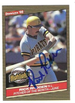 Autographed RICK RHODEN Pittsburgh Pirates 1986 Donruss Highlights Card
