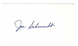 Autographed JOE SCHMIDT 3x5 INDEX CARD