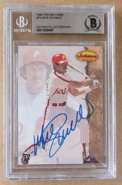 Autographed 1994 Ted Williams Card Company MIKE SCHMIDT Philadelphia Phillies card #75 BAS Beckett Slabbed