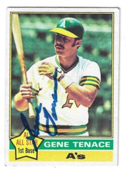 Autographed GENE TENACE Oakland A's 1976 Topps Card