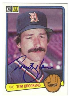 Autographed TOM BROOKENS Detroit Tigers 1983 Donruss card