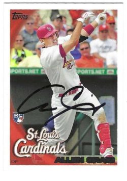 Autographed ALLEN CRAIG St. Louis Cardinals 2010 Topps Card