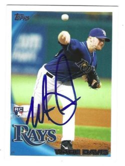 Autographed WADE DAVIS Tampa Bay Rays 2010 Topps Card