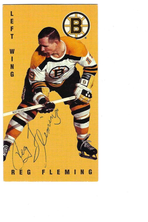 Autographed 1994 Parkhurst Tall Boy Reg Fleming Card #8 Boston Bruins w/ COA