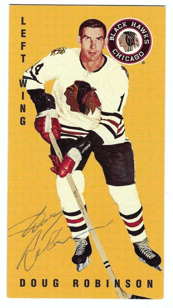 Signed 1994 Parkhurst Tall Boy Doug Robinson Card #34 Blackhawks - COA