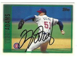 Autographed TERRY ADAMS Chicago Cubs 1997 Topps Card
