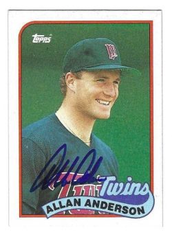 Autographed ALLAN ANDERSON Minnesota Twins 1989 Topps Card