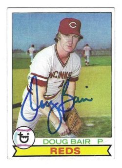 Autographed DOUG BAIR Cincinnati Reds 1979 Topps Card