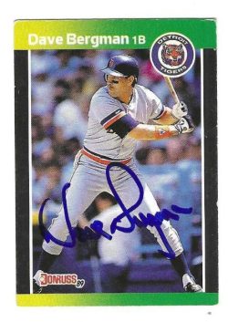 Autographed DAVE BERGMAN Detroit Tigers 1989 Donruss Card