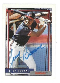 Autographed JERRY BROWNE Cleveland Indians 1992 Topps card