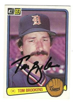Autographed TOM BROOKENS Detroit Tigers 1983 Donruss card